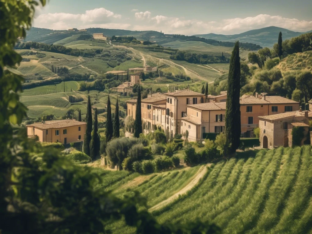 Scenic view of an Italian countryside during a day trip from Rome