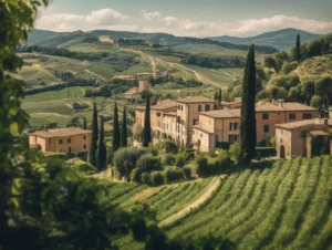 Scenic view of an Italian countryside during a day trip from Rome